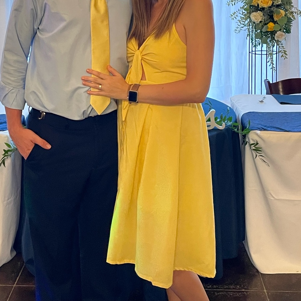Yellow spaghetti strap dress